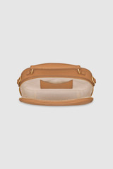 Internal product shot of the Oroton Margot Camera Bag in Dark Camel and Pebble Leather exterior for Women