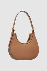 Back product shot of the Oroton Dylan Mini Hobo in Tan and Premium pebble leather for Women .