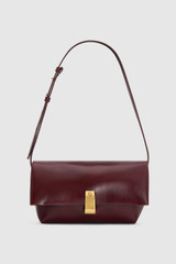 Front product shot of the Oroton Etta Medium Clutch in Currant and Premium smooth leather for Women . IP:1