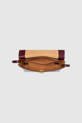 Internal product shot of the Oroton Etta Medium Clutch in Currant and Premium smooth leather for Women .