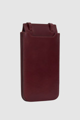 Back product shot of the Oroton Margot Phone Crossbody in Currant and Glossy crackle leather for Women .