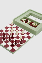 Back product shot of the Oroton Chess Game in Agave and Pebble leather material for Women