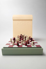 Profile view of model wearing the Oroton Chess Game in Agave and Pebble leather material for Women .
