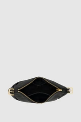 Internal product shot of the Oroton Dorit Small Hobo Bag in Black and Premium pebble leather for Women .