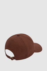 Back product shot of the Oroton Oro Logo Cap in Chocolate and High-quality 100% cotton material for Women .