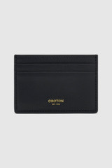 Front product shot of the Oroton Clara Smooth Credit Card Sleeve in Black and Premium smooth leather for Women .