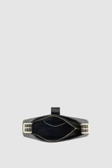 Internal product shot of the Oroton Yvonne Baguette in Black and Premium pebble leather for Women .