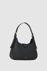 Back product shot of the Oroton Yvonne Baguette in Black and Premium pebble leather for Women .