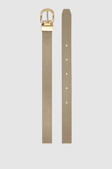 Internal product shot of the Oroton Inez Reversible Belt in Navy/Fawn and Premium smooth leather for Women .