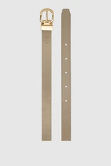 Internal product shot of the Oroton Inez Reversible Belt in Navy/Fawn and Premium smooth leather for Women .
