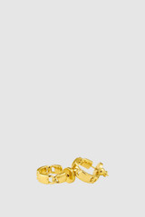 Detail product shot of the Oroton Carly Chain Link Hoops in Gold and  for Women .
