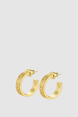 Front product shot of the Oroton Heather Hoops in Gold and Premium brass material for Women .
