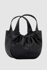 Back product shot of the Oroton Emilia Soft Mini Tote in Black and Smooth leather exterior for Women . IP:25