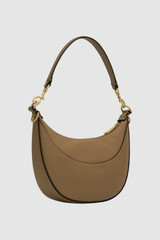 Back product shot of the Oroton Florence Small Shoulder Bag in DARK TAUPE and Premium smooth leather for Women .