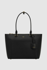 Front product shot of the Oroton Iris Small Tote in Black and Premium pebble leather for Women .