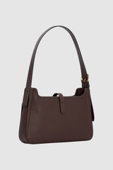 Back product shot of the Oroton Dylan Baguette in Coffee Bean and Premium embossed leather for Women .