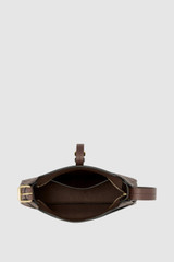 Internal product shot of the Oroton Dylan Baguette in Coffee Bean and Premium embossed leather for Women .