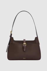 Front product shot of the Oroton Dylan Baguette in Coffee Bean and Premium embossed leather for Women .