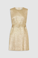 Front product shot of the Oroton Gold Foil Dress in Gold and Premium metallic-blend fabric (57% polyester, 35% metal fibre, 8% polyamide) for Women . IP:1