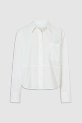 Front product shot of the Oroton Crisp Poplin Shirt in White and 100% cotton fabric for Women .