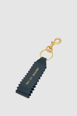 Front product shot of the Oroton Zig Zag Keyring in ANISEED and Premium crackle leather for Women .