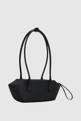 Back product shot of the Oroton Breeze Baguette in Black and Premium smooth leather for Women .