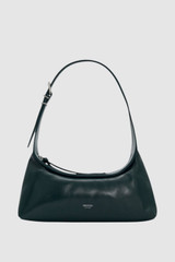 Front product shot of the Oroton Cinder Mini Baguette in ANISEED and Crackle leather exterior for Women .