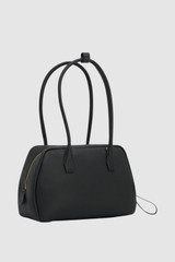 Back product shot of the Oroton BREEZE MEDIUM TOP HANDLE BAG in Black and Premium pebble leather for Women .