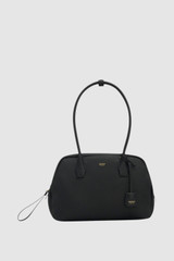 Front product shot of the Oroton BREEZE MEDIUM TOP HANDLE BAG in Black and Premium pebble leather for Women .
