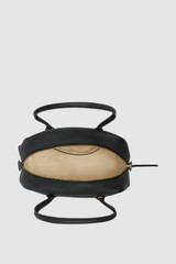 Internal product shot of the Oroton BREEZE MEDIUM TOP HANDLE BAG in Black and Premium pebble leather for Women .