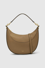 Front product shot of the Oroton FLORENCE MEDIUM HOBO in DARK TAUPE and Smooth leather material for Women . IP:1