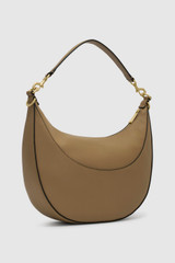 Back product shot of the Oroton FLORENCE MEDIUM HOBO in DARK TAUPE and Smooth leather material for Women . IP:25