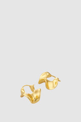 Detail product shot of the Oroton Wave Hoops in Worn Gold and Premium brass material for Women .