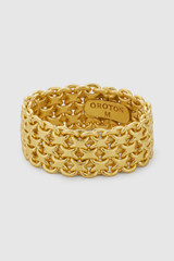 Front product shot of the Oroton Mathilde Ring in Worn Gold and Premium brass material for Women .