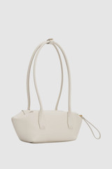 Back product shot of the Oroton Breeze Baguette in Clotted Cream and Premium smooth leather for Women .
