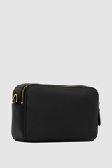 Back product shot of the Oroton Dylan Camera Crossbody in Black and Premium pebble leather for Women .