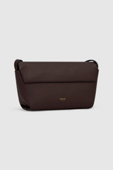 Back product shot of the Oroton Etta Medium Clutch in Bear Brown and Premium smooth leather for Women .
