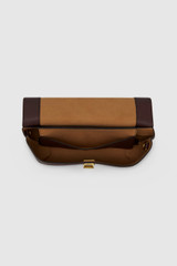 Internal product shot of the Oroton Etta Medium Clutch in Bear Brown and Premium smooth leather for Women .