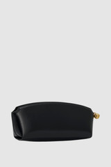 Back product shot of the Oroton Naia Clutch in Black and Premium crackle leather for Women .