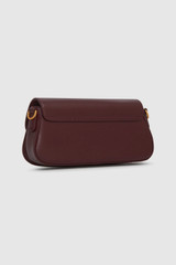 Back product shot of the Oroton Carter Baguette in CURRANT and Premium saffiano leather for Women .