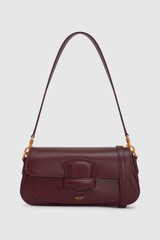 Front product shot of the Oroton Carter Baguette in CURRANT and Premium saffiano leather for Women . IP:1