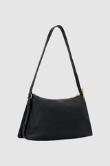 Back product shot of the Oroton Cali Shoulder Bag in Black and Premium smooth leather for Women .