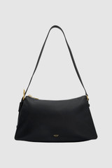 Front product shot of the Oroton Cali Shoulder Bag in Black and Premium smooth leather for Women .