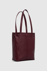 Back product shot of the Oroton Cali Tote in CURRANT and Premium smooth leather for Women .