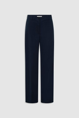 Front product shot of the Oroton Folk Straight Leg Pant in North Sea and 96% cotton and 4% spandex blend fabric for Women .
