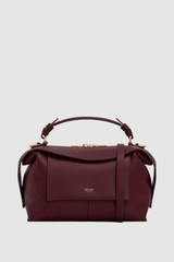 Front product shot of the Oroton Mica Bowler in CURRANT and Premium pebble grain leather for Women .