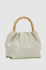 Back product shot of the Oroton Gretel Texture Mini Top Handle in Fudge and Premium embossed leather for Women . IP:25