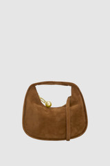 Front product shot of the Oroton Clara Suede Mini Bag in Teak and Premium suede leather for Women .