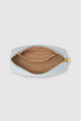 Internal product shot of the Oroton CLARA LARGE BEAUTY CASE in PEARL BLUE and Premium pebble leather for Women