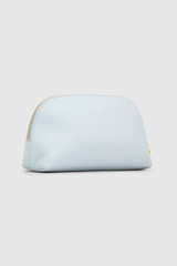 Back product shot of the Oroton Clara Large Beauty Case in PEARL BLUE and Premium pebble leather for Women .